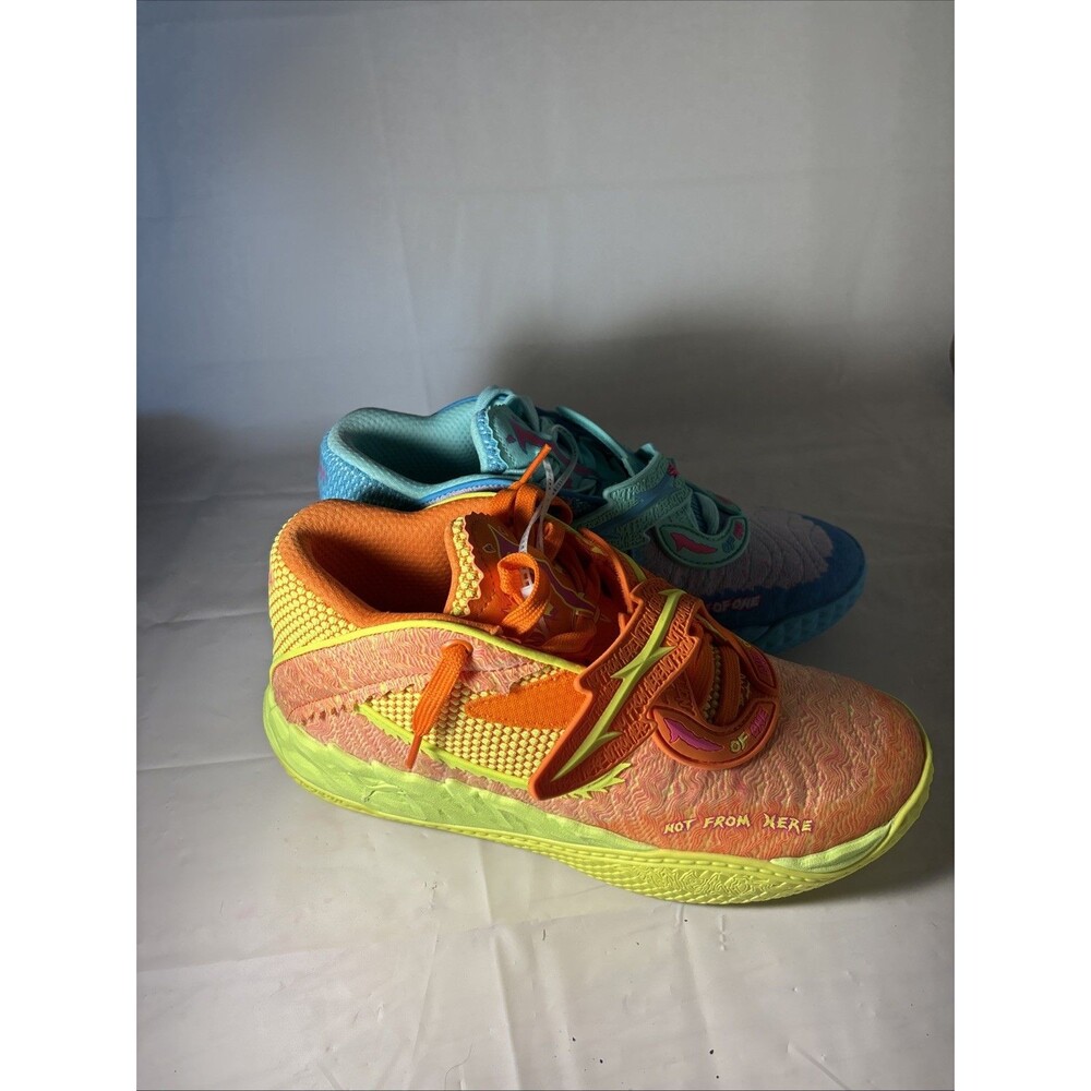 PUMA MB05 Rick & Morty Blue/Orange Men Size 9.5 Basketball LaMelo Ball New NoBox